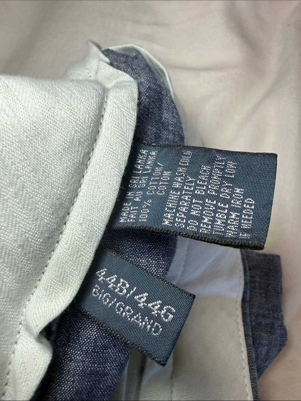 Polo Ralph Lauren Big Men's 44x8 Chambray Flat Front Shorts Blue Gray